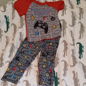 Red and Gray Gaming Pajama Set